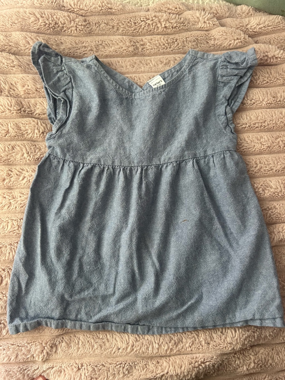 Toddler Girls Carter's Short Sleeve Denim-Look Blue Tee Dress